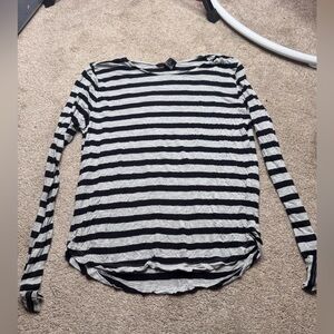 H&M Black and White Striped Long Sleeve Tee